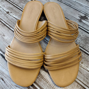 Madewell | Tan Leather 'The Meg' Strappy Slide Sandal AH722